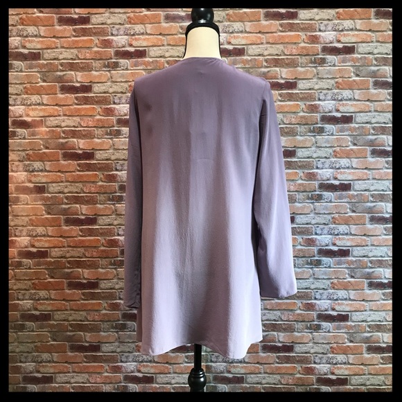 NWT Eileen Fisher Silk Drape Front Ombre Jacket - Picture 4 of 5